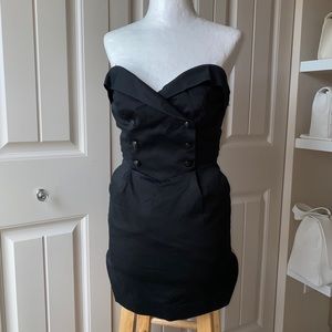 Juicy Couture Black Menswear Mini Dress 0 0P 00P